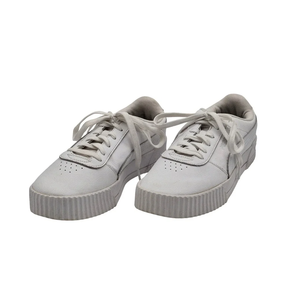 PUMA Shoes Womens Size 7.5 White Synthetic Low Top Casual Sneakers 370325-02